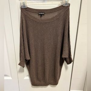 Express Brown Netted Sweater